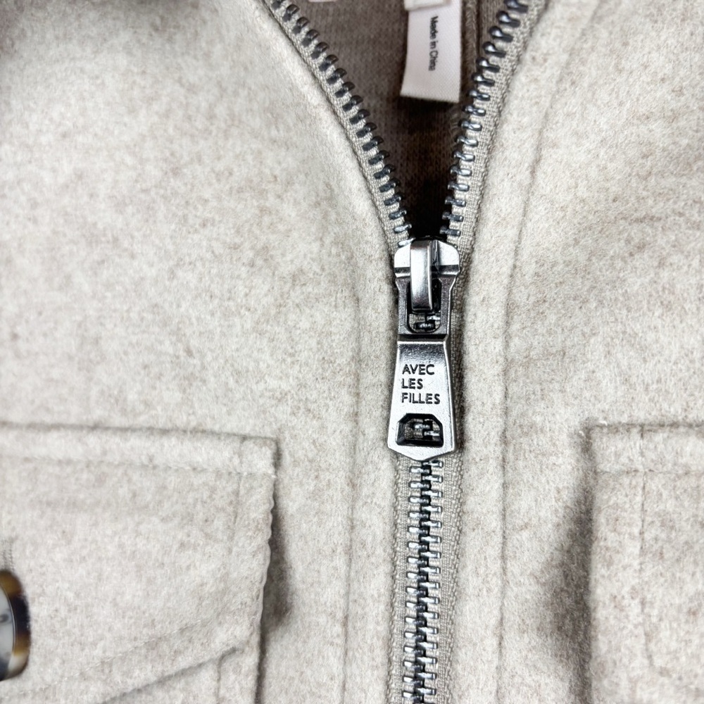 Avec Les Filles Utility Felted Full Zip Up Shacket Jacket Size S - Picture 7 of 10